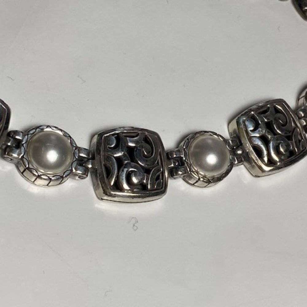 Brighton square link pearl bracelet - Picture 2 of 5